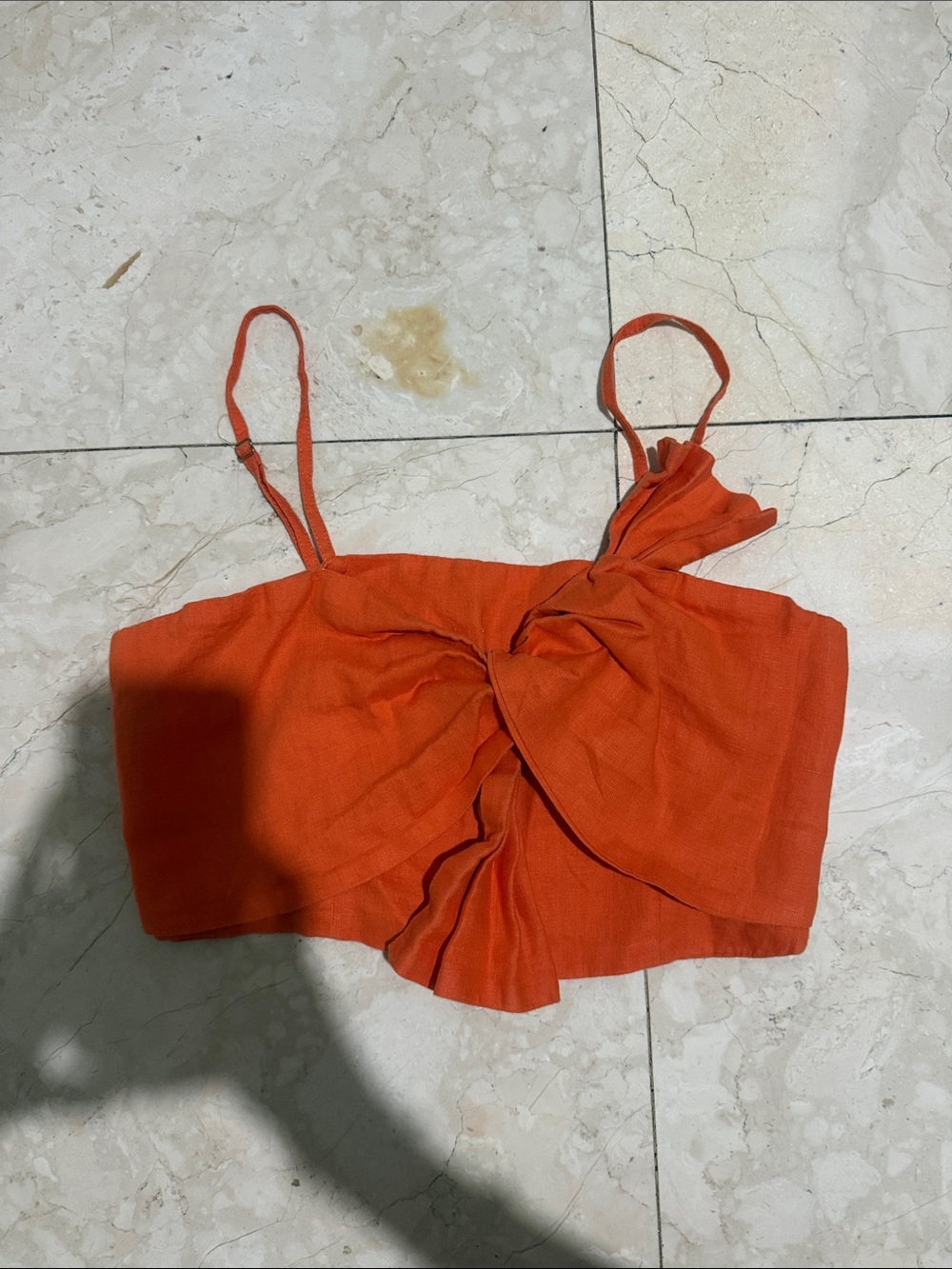 House of Harlow 1960 Orange Twist-Knot Crop Top